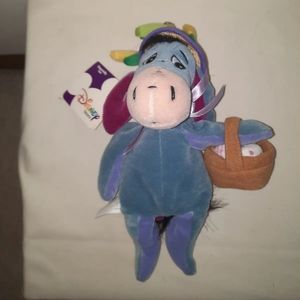 NWT DISNEY Store Mini Bean Bag Easter Bonnet Eyeore 9"